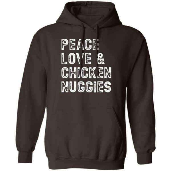 Brown Peace, Love & Chicken Nuggies pullover hoodie