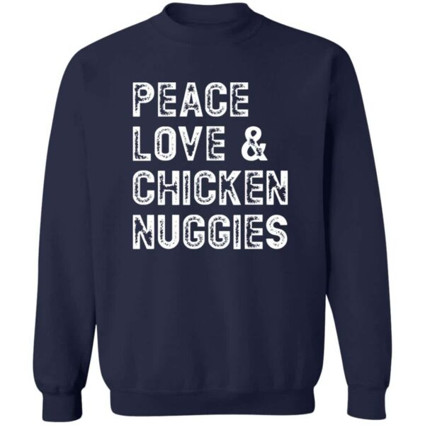navy Peace, Love & Chicken Nuggies pullover sweatshirt