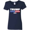 blue women's v-neck Trump 2024 election T-shirt