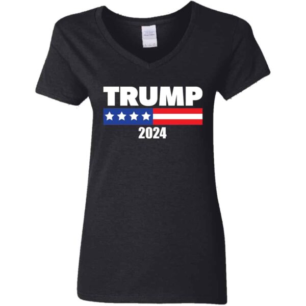 black women's v-neck Trump 2024 election T-shirt