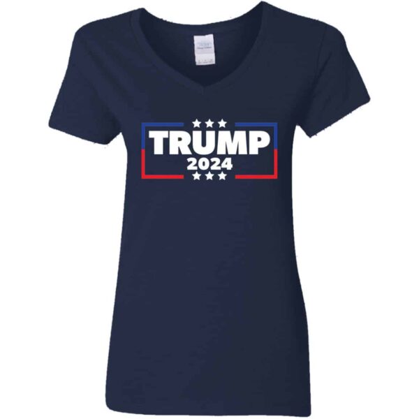 Blue women's v-neck Trump 2024 T-shirt