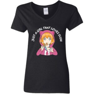 Just A Girl That Loves Sushi Anime Women's V-Neck T-Shirt