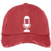 Podcaster Microphone Minimalist Embroidered Distressed Dad Cap - Image 2
