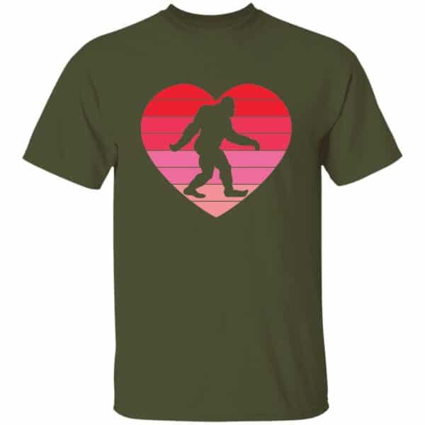 Retro Sunset Heart Bigfoot Valentine's Day T-Shirt - Image 4