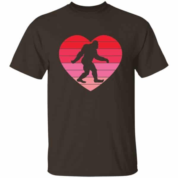 Retro Sunset Heart Bigfoot Valentine's Day T-Shirt - Image 2