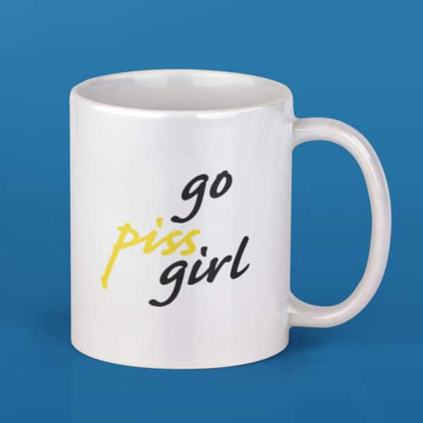 Go Piss Girl meme coffee mug