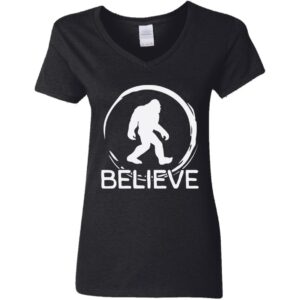 Women's Bigfoot Believe V-Neck T-Shirt