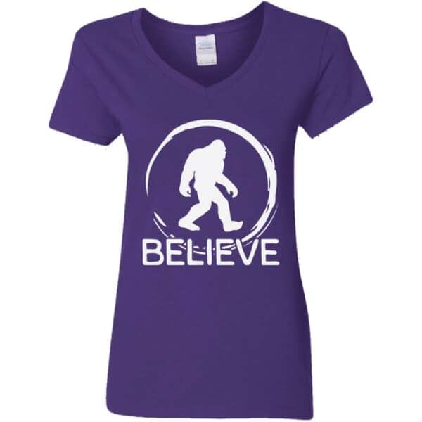 Women's Bigfoot Believe V-Neck T-Shirt - Image 3