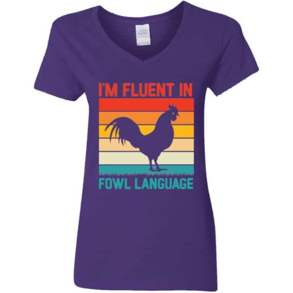 I'm Fluent in Fowl Language V-Neck T-Shirt - Image 3