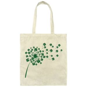 Shamrock Dandelion Canvas Tote Bag