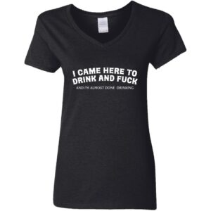 Here To Drink And Fuck V-Neck T-Shirt