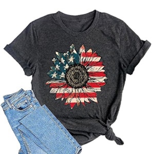 sunflower american flag tee